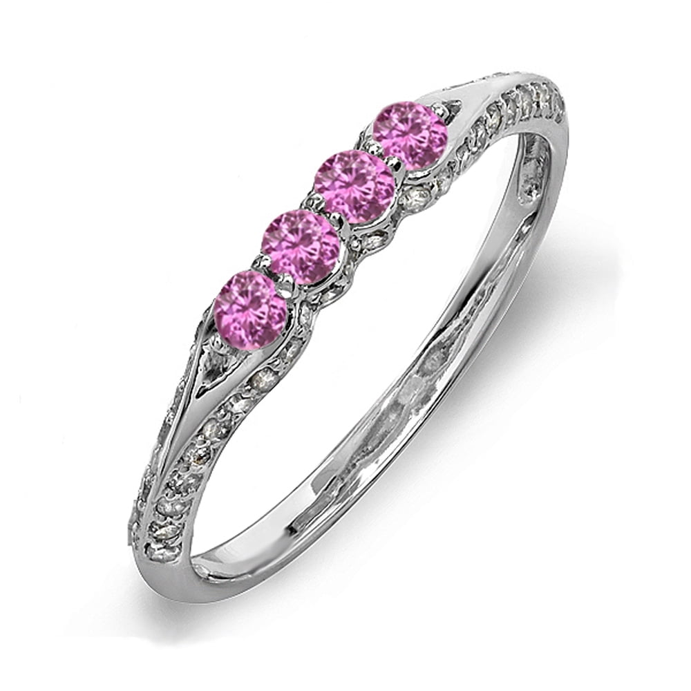 DazzlingRock Diamant-Braut-Set – 10K Weißgold, Rundschliff, I-J Farbe, 1/3 Ct.