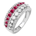 thumbnail image 1 of Dazzlingrock Collection 10K Round Ruby And White Diamond Ladies Anniversary Wedding Band Ring, White Gold, Size 6.5, 1 of 1