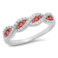 thumbnail image 1 of Dazzlingrock Collection 10K Round Ruby & White Diamond Bridal Stackable Wedding Band, White Gold, Size 4, 1 of 5