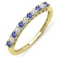 thumbnail image 1 of Dazzlingrock Collection 10K Round Tanzanite & White Diamond Anniversary Stackable Wedding Band, Yellow Gold, Size 9.5, 1 of 1