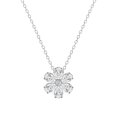 thumbnail image 1 of Dazzlingrock Collection 10K Solid White Gold Floral Pendant Necklace for Women with 18 inch Silver Chain 0.93 cttw, Pear (0.80 ct) & Round (0.13 ct) Lab Grown White Diamond, 1 of 5