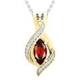thumbnail image 1 of Dazzlingrock Collection 10X5mm Marquise Garnet & Round White Diamond Infinity Pendant for Women with 18 Inch Silver Chain (0.10 ctw, Color I-J, Clarity I1-I2) in 18K Yellow Gold, 1 of 4