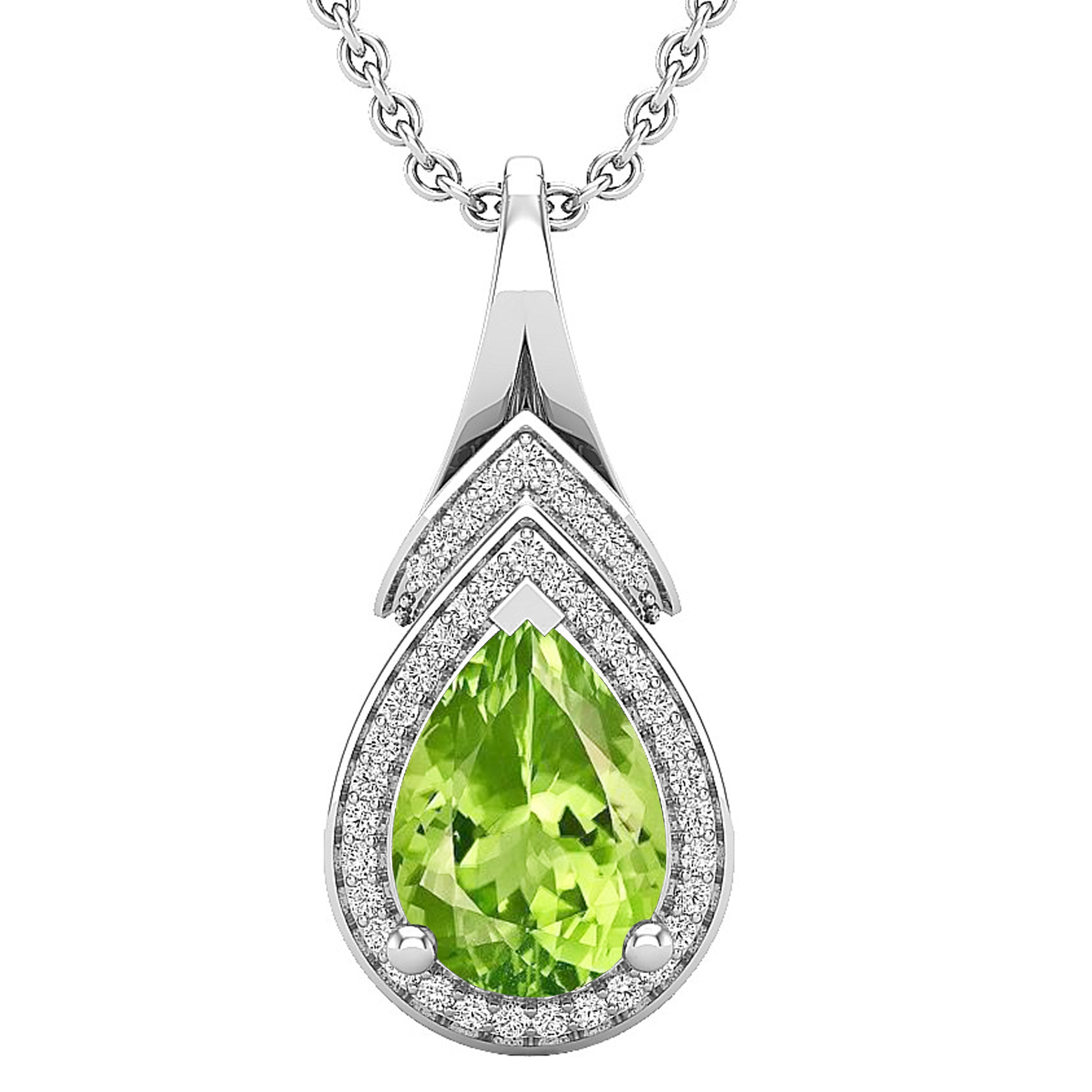 Dazzlingrock Collection 10x7mm Pear Cut Lab Pink Sapphire & Diamond Pendant, 18k Gold - View #10
