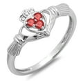 thumbnail image 1 of Dazzlingrock Collection 10k Round Ruby & White Diamond Love And Friendship Promise Ring, White Gold, Size 7.5, 1 of 1