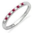 thumbnail image 1 of Dazzlingrock Collection 10k Ruby And White Diamond Ladies Anniversary Wedding Matching Band Stackable Ring, White Gold, Size 6.5, 1 of 1
