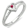 thumbnail image 1 of Dazzlingrock Collection 10k Ruby And White Diamond Ladies Bridal Promise Heart Split Shank Engagement Ring, White Gold, Size 8.5, 1 of 1