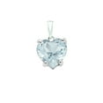thumbnail image 1 of Dazzlingrock Collection 14K 6 MM Heart Cut Aquamarine Ladies Heart Shaped Pendant, White Gold, 1 of 1