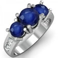 thumbnail image 1 of Dazzlingrock Collection 14K Blue Sapphire & White Diamond 3 Stone Engagement Ring, White Gold, Size 8.5, 1 of 1