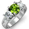 thumbnail image 1 of Dazzlingrock Collection 14K Green Peridot & White Diamond 3 Stone Engagement Ring, White Gold, Size 8.5, 1 of 1