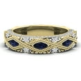 thumbnail image 1 of Dazzlingrock Collection 14K Marquise Blue Sapphire, Round Diamond Ladies Band Yellow Gold Size 7, 1 of 3
