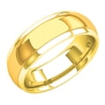 thumbnail image 1 of Dazzlingrock Collection 14K Men's 8 MM Flat Fancy Shiny Polished Comfort Fit Low Dome Wedding Band, Yellow Gold, Size 11, 1 of 4
