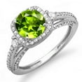 thumbnail image 1 of Dazzlingrock Collection 14K Round 7.5 MM Peridot & White Diamond Ladies Halo Engagement Ring, White Gold, Size 7.5, 1 of 1