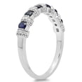 thumbnail image 1 of Dazzlingrock Collection 14K Round Blue Sapphire & White Diamond Bridal Wedding Band Anniversary Ring, White Gold, Size 8, 1 of 3