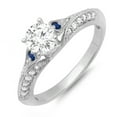 thumbnail image 1 of Dazzlingrock Collection 14K Round Blue Sapphire & White Diamond Ladies Bridal Engagement Ring, White Gold, Size 9, 1 of 1