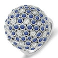 thumbnail image 1 of Dazzlingrock Collection 14K Round Blue Sapphire & White Diamond Ladies Cocktail Fireball Right Hand Ring, White Gold, Size 8.5, 1 of 1
