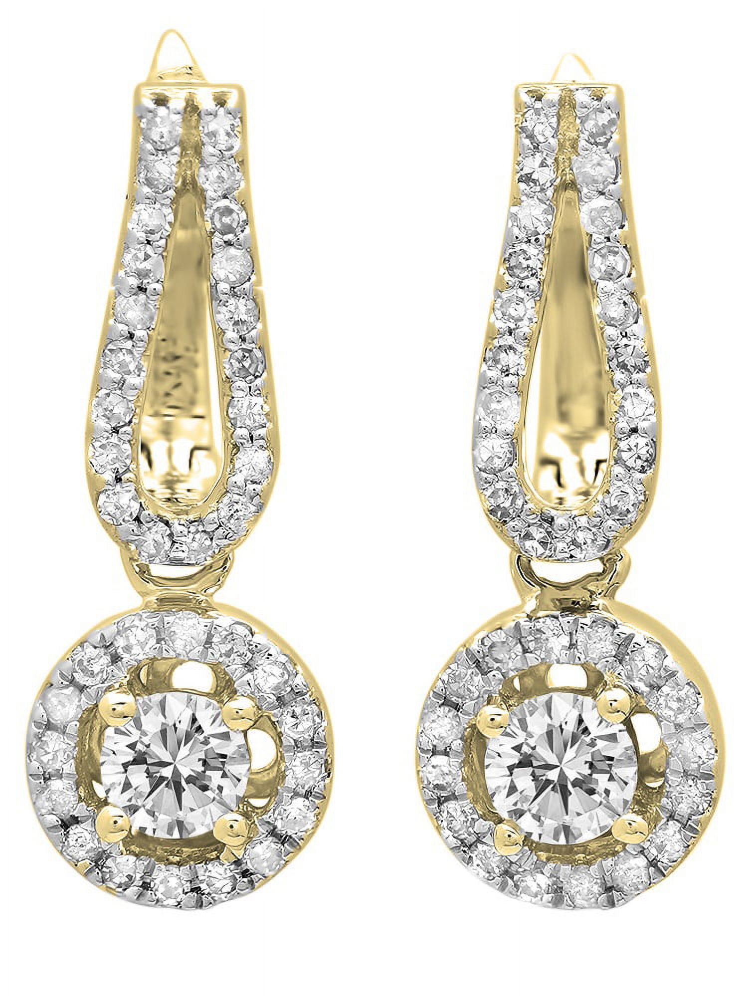 Dazzlingrock Collection 14K Round Blue Sapphire & White Diamond Ladies ...