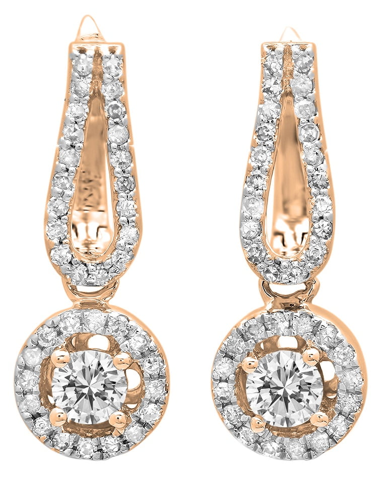 Dazzlingrock Collection Citrine & Diamond Halo Pendant — 4mm Round Citrine With 0.10 Ct White Diamonds, Sterling Silver - View #4