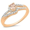 thumbnail image 1 of Dazzlingrock Collection 14K Round Cut Morganite & White Diamond Twisted Split Shank Bridal Engagement Ring, Rose Gold, Size 8.5, 1 of 1