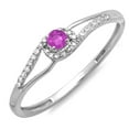 thumbnail image 1 of Dazzlingrock Collection 14K Round Cut Pink Sapphire & White Diamond Ladies Engagement Bridal Promise Ring, White Gold, Size 5, 1 of 1