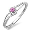 thumbnail image 1 of Dazzlingrock Collection 14K Round Cut Pink Sapphire & White Diamond Ladies Engagement Bridal Promise Ring, White Gold, Size 8.5, 1 of 1