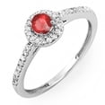 thumbnail image 1 of Dazzlingrock Collection 14K Round Cut White Diamond & Ruby Ladies Engagement Bridal Halo Ring, White Gold, Size 9, 1 of 5