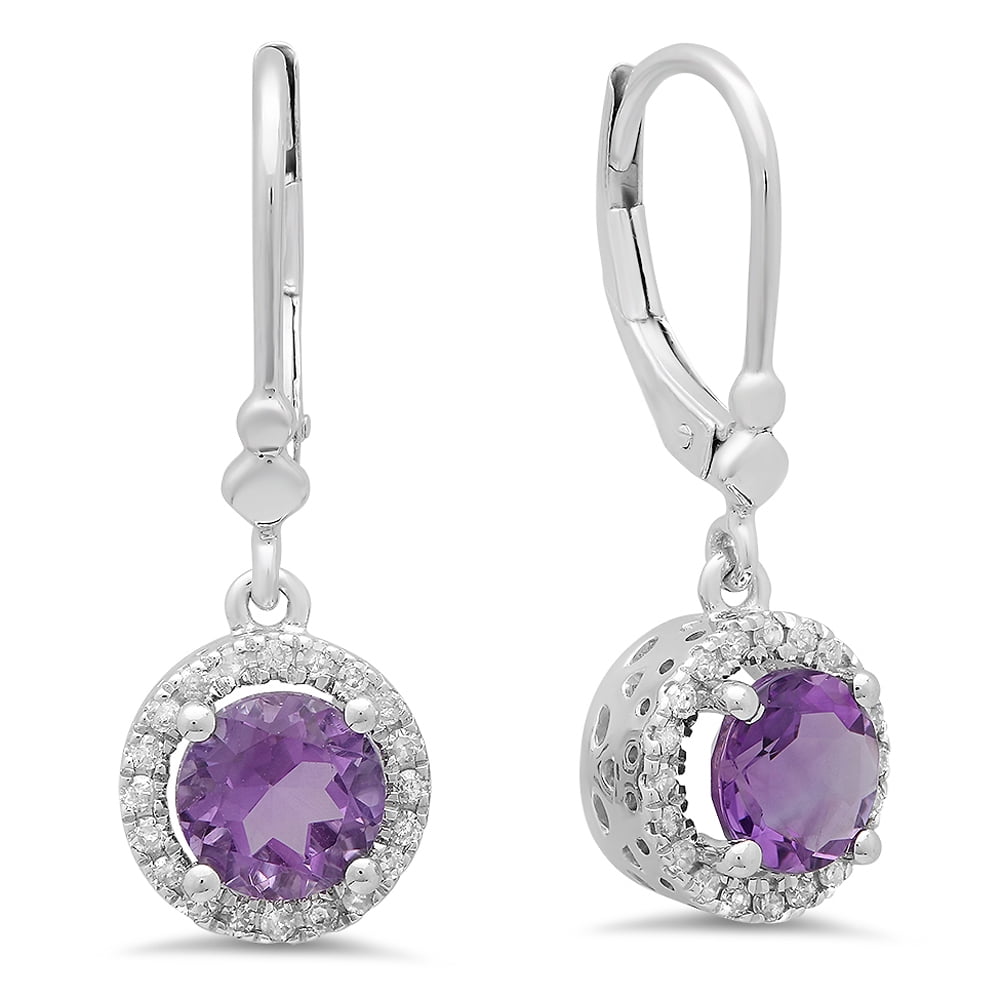 Dazzlingrock Collection 14K Round Pink Sapphire & White Diamond Ladies