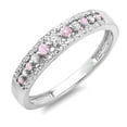 thumbnail image 1 of Dazzlingrock Collection 14K Round Pink Sapphire, White Diamond Ladies Ring White Gold Size 7.5, 1 of 1