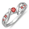 thumbnail image 1 of Dazzlingrock Collection 14K Round Ruby And White Diamond Split Shank Ladies Bridal Promise Engagement Ring, White Gold, Size 9, 1 of 1