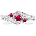thumbnail image 1 of Dazzlingrock Collection 14K Round Ruby And White Diamond Swirl Bridal Engagement Ring Matching Band Set, White Gold, Size 6.5, 1 of 5
