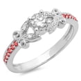 thumbnail image 1 of Dazzlingrock Collection 14K Round Ruby & White Diamond Bridal Unique Vintage Style Engagement Ring, White Gold, Size 7, 1 of 1