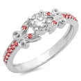 thumbnail image 1 of Dazzlingrock Collection 14K Round Ruby & White Diamond Bridal Unique Vintage Style Engagement Ring, White Gold, Size 8, 1 of 1