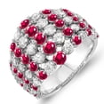 thumbnail image 1 of Dazzlingrock Collection 14K Round Ruby & White Diamond Ladies Cocktail Right Hand Ring, White Gold, Size 7, 1 of 1
