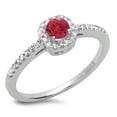 thumbnail image 1 of Dazzlingrock Collection 14K Round Ruby & White Diamond Ladies Halo Style Bridal Engagement Ring, White Gold, Size 5, 1 of 1