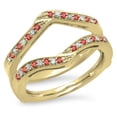 thumbnail image 1 of Dazzlingrock Collection 14K Round Ruby & White Diamond Ladies Wedding Band Enhancer Guard Double Ring, Yellow Gold, Size 7.5, 1 of 1