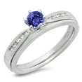 thumbnail image 1 of Dazzlingrock Collection 14K Tanzanite & White Diamond Bridal Engagement Ring With Matching Band Set, White Gold, Size 6.5, 1 of 1