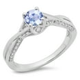 thumbnail image 1 of Dazzlingrock Collection 14K Tanzanite & White Diamond Solitaire Bridal Twisted Swirl Engagement Ring, White Gold, Size 7, 1 of 1