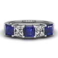 thumbnail image 1 of Dazzlingrock Collection 18K Princess Blue Sapphire, White Diamond Wedding Ring, White Gold, Size 8, 1 of 2