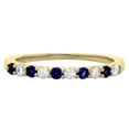 thumbnail image 1 of Dazzlingrock Collection 18K Round Blue Sapphire & White Diamond Ladies Stackable Wedding Band, Yellow Gold, Size 9.5, 1 of 3
