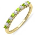 thumbnail image 1 of Dazzlingrock Collection 18K Round Peridot & White Diamond Anniversary Stackable Wedding Band, Yellow Gold, Size 7, 1 of 1