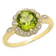 thumbnail image 1 of Dazzlingrock Collection 18K Round Peridot & White Diamond Ladies Bridal Halo Vintage Engagement Ring, Yellow Gold, Size 6, 1 of 4