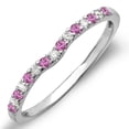 thumbnail image 1 of Dazzlingrock Collection 18K Round Pink Sapphire & White Diamond Anniversary Wedding Ring Matching Band, White Gold, Size 9, 1 of 1