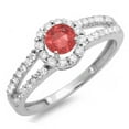 thumbnail image 1 of Dazzlingrock Collection 18K Round Ruby and White Diamond Ladies Engagement Halo Style Bridal Ring, White Gold, Size 8, 1 of 1