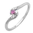 thumbnail image 1 of Dazzlingrock Collection 18K Round White Diamond & Pink Sapphire Ladies Bridal Engagement Ring, White Gold, Size 8, 1 of 1