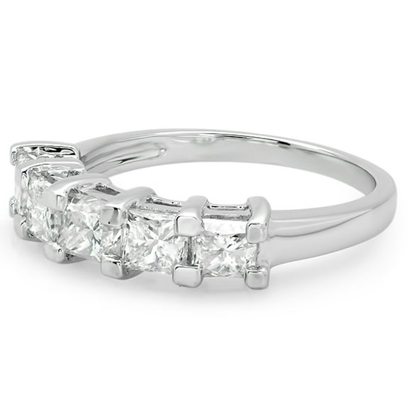 Dazzlingrock Collection 2.00 CT 14k Princess White Diamond Ladies Wedding Ring, White Gold, Size 7.5