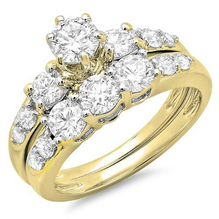 LADIES BRIDAL SET 2.00CT ROUND DIAMOND 10K YELLOW GOLD LADIES BRIDAL SET 2.00CT ROUND DIAMOND 10K YELLOW GOLD