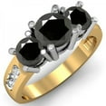 thumbnail image 1 of Dazzlingrock Collection 2.00 Carat (ctw) 14K Black & White Diamond 3 Stone Engagement Bridal Ring 2 CT, Yellow Gold, Size 5, 1 of 1