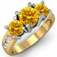 thumbnail image 1 of Dazzlingrock Collection 2.00 Carat (ctw) 14K Yellow & White Diamond 3 Stone Engagement Ring 2 CT, Yellow Gold, Size 8.5, 1 of 1