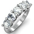 thumbnail image 1 of Dazzlingrock Collection 2.00 Carat (ctw) 18K Round White Diamond Ladies 5 Stone Bridal Wedding Band 2 CT, White Gold, Size 7.5, 1 of 1
