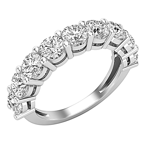 Dazzlingrock Collection 2.05 CT Round White Diamond Wedding Band for Her Sterling Silver, Size 9.5