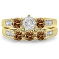 thumbnail image 1 of Dazzlingrock Collection 2.25 Carat (ctw) 14K Round Champagne & White Diamond Engagement Ring Set 2 1/4 CT, Yellow Gold, Size 8, 1 of 1